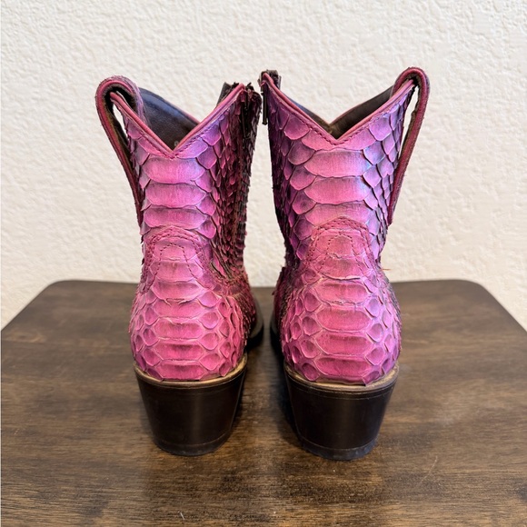 Snakeskin Pink Ankle Booties - Picture 4 of 7